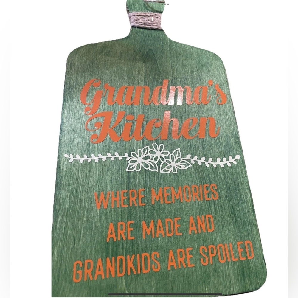 Hand Crafted Wood Sign "Grandma's Kitchen" Lightweight